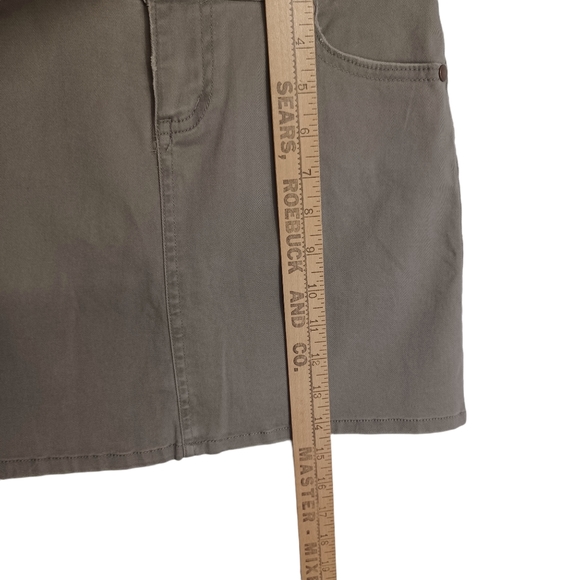 R4R JEANS Olive Green Braided Waist Military Mini A-Line Skirt 0 (XSmall) - Picture 4 of 5